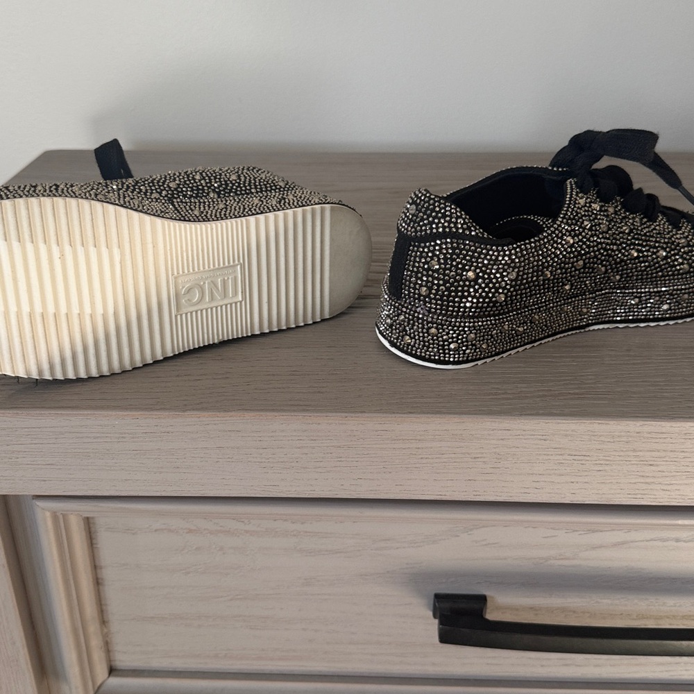 INC International Concepts Black Rhinestone Sneakers - Picture 3 of 3